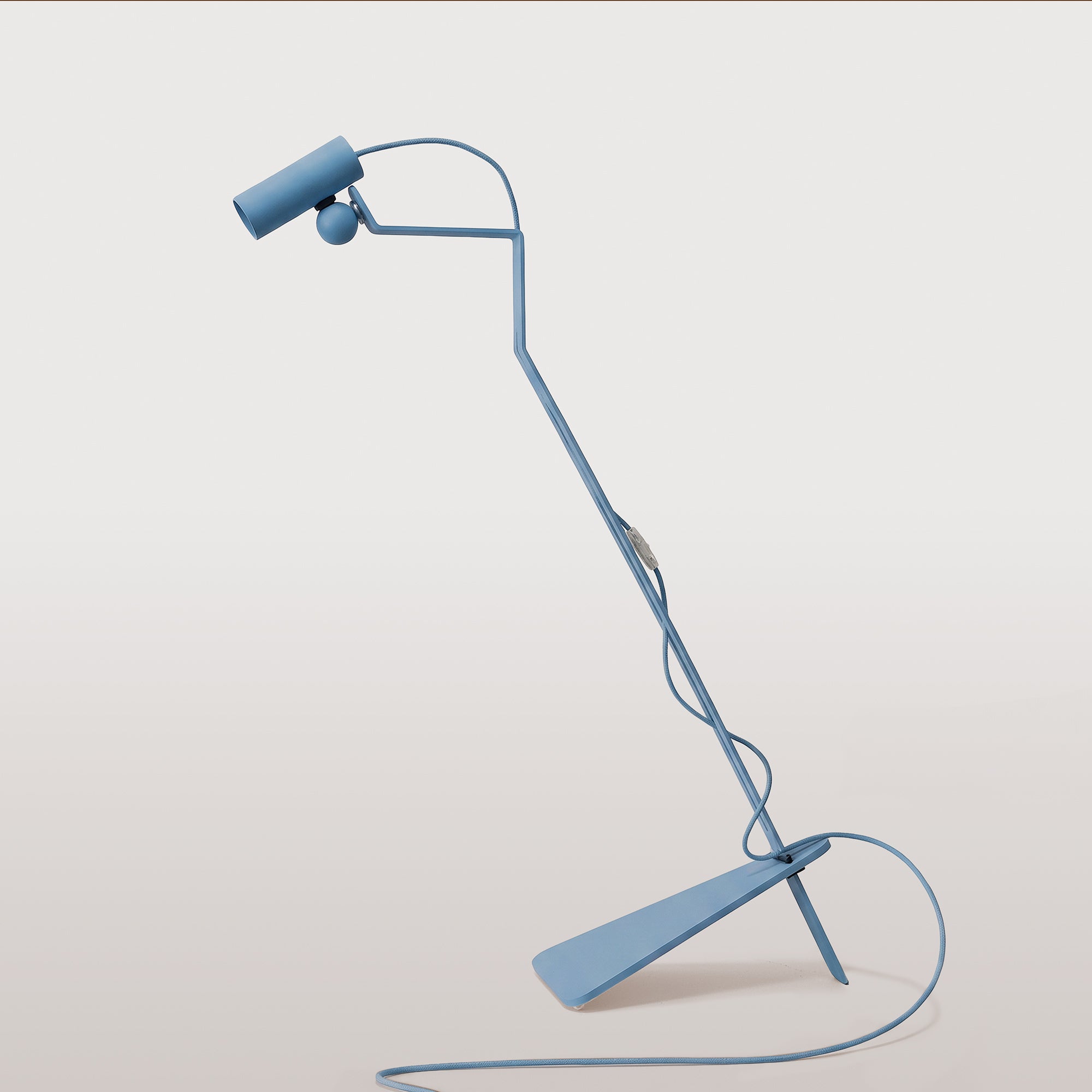 Tilting floor lamp with adjustable magnetic Spotlight and UK Plug - Mario Tube - Blue