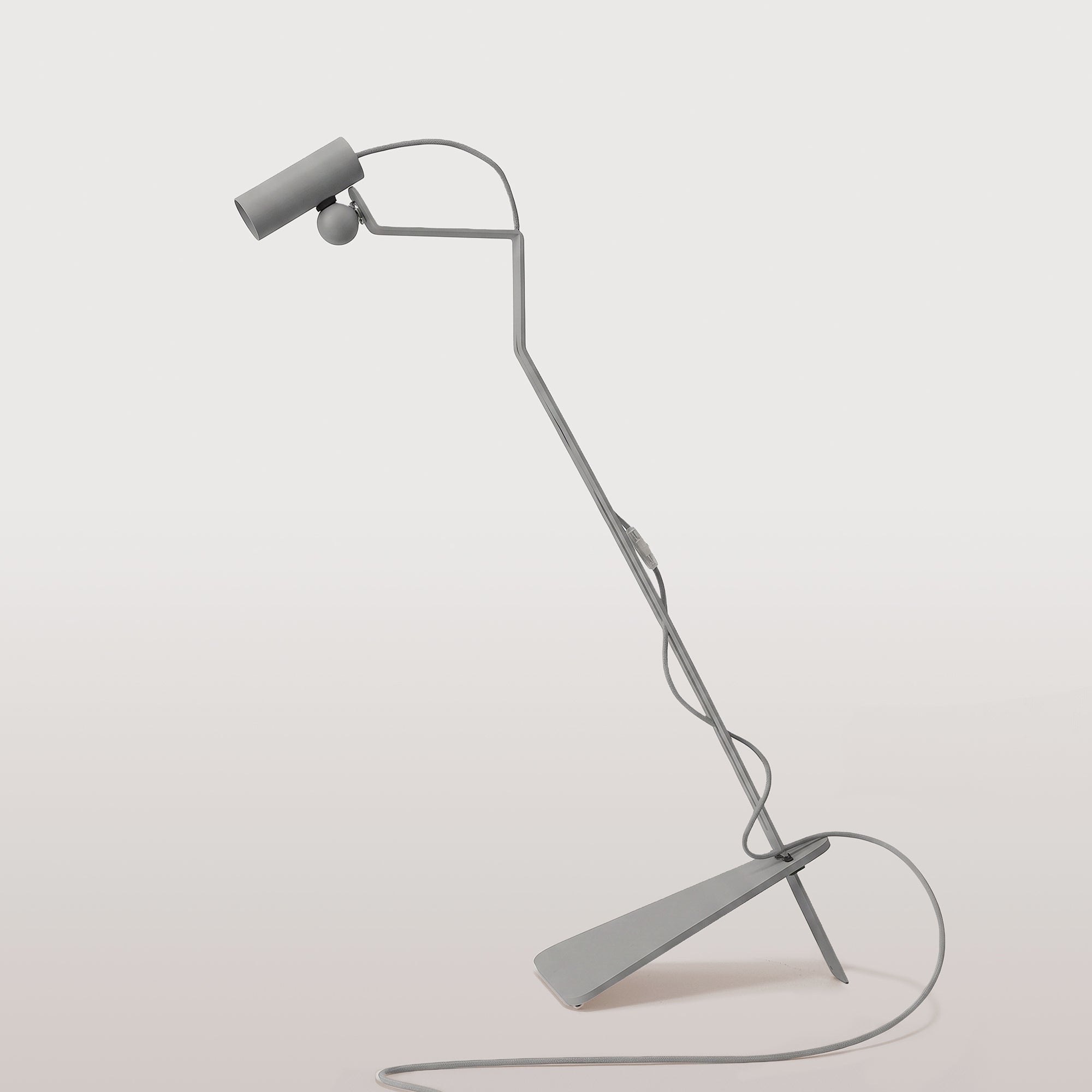 Tiltable floor lamp with adjustable magnetic spotlight and UK plug - Mario Tubo - Gray