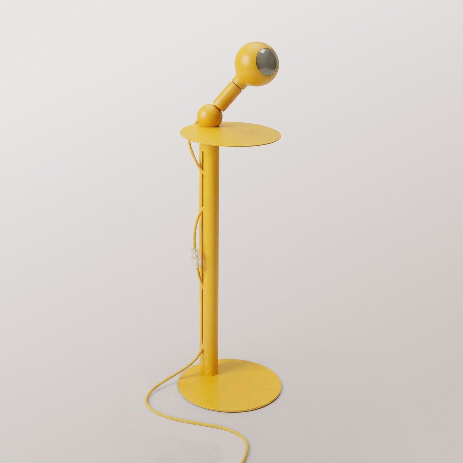Rocco - Floor lamp with UK Plug and Camo Light bulb - Yellow