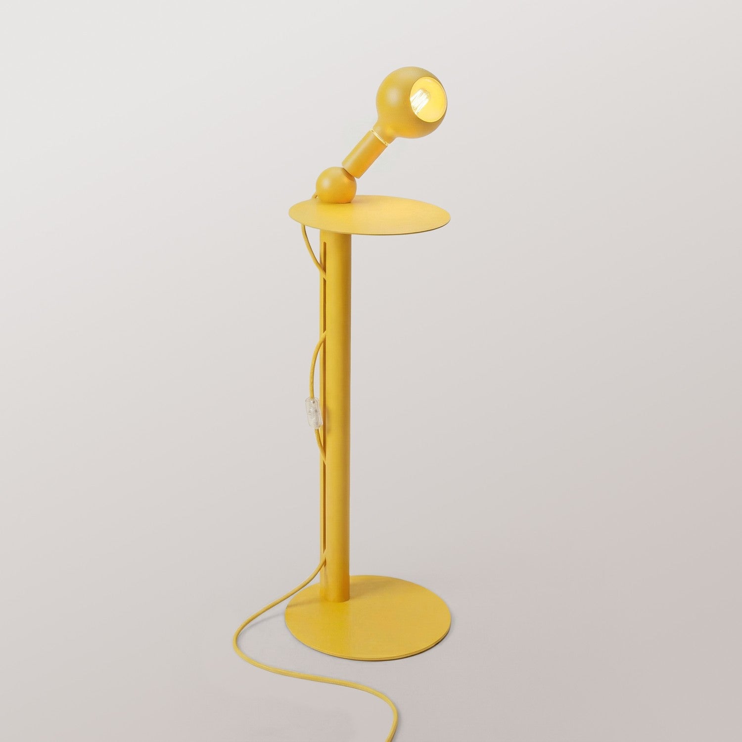 Rocco - Floor lamp with UK Plug and Camo Light bulb - Yellow