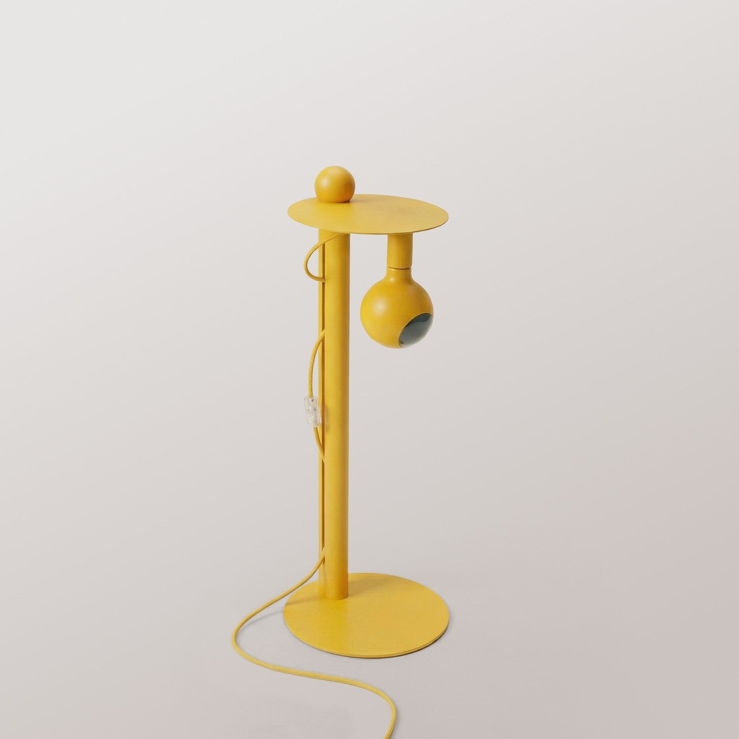 Rocco - Floor lamp with UK Plug and Camo Light bulb - Yellow