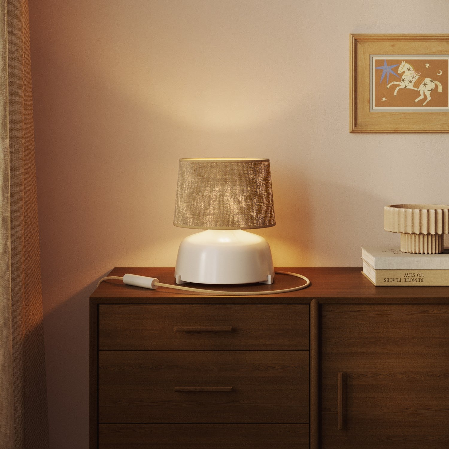 Paralume Athena con attacco E27 per lampada da tavolo - Made in Italy - Juta naturale