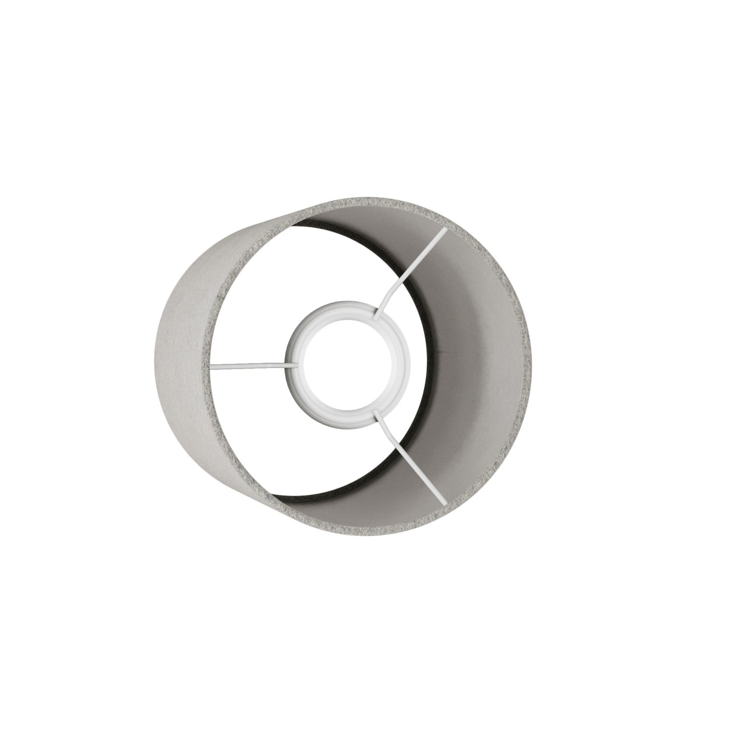 Paralume Cilindro S in tessuto con attacco E27 - Made in Italy - Lana Grigio Chiaro