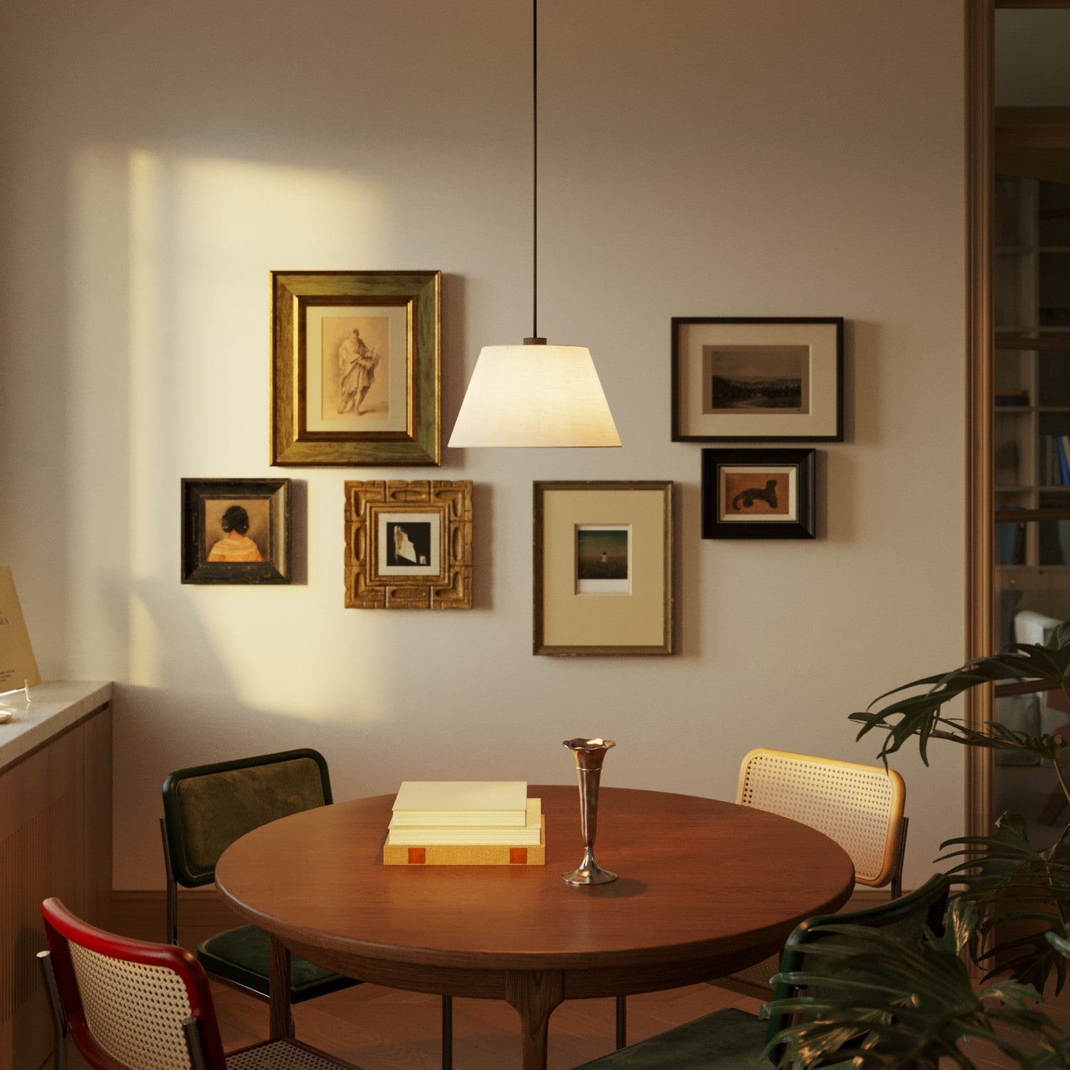 Paralume Impero M per sospensione con attacco E27 - Made in Italy - Lino Crudo