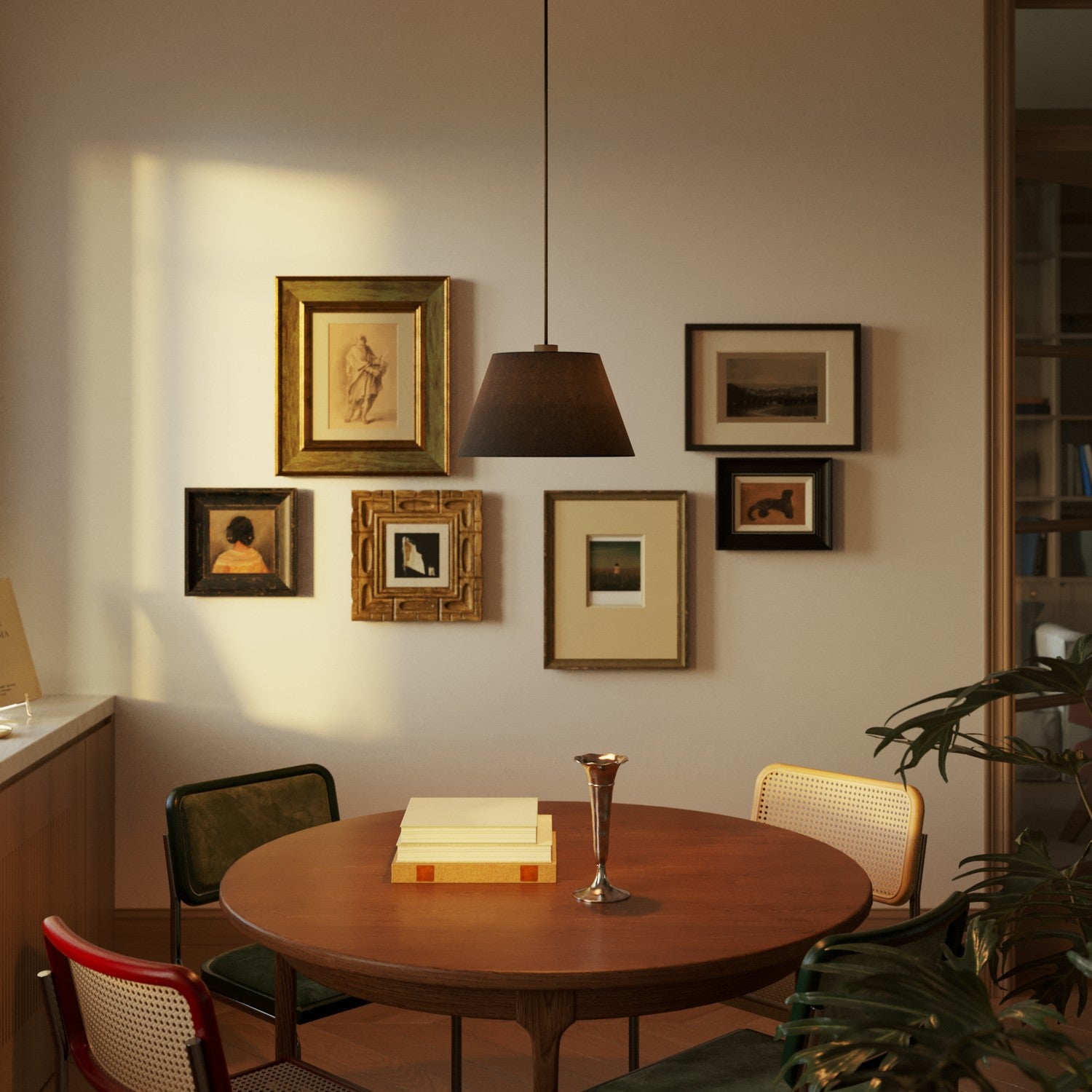 Paralume Impero M per sospensione con attacco E27 - Made in Italy - Lana Grigio Scuro