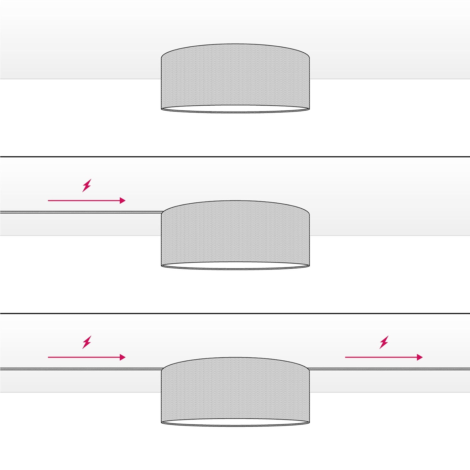 Plafoniera in tessuto Medium Slim - Made in Italy - Raphia