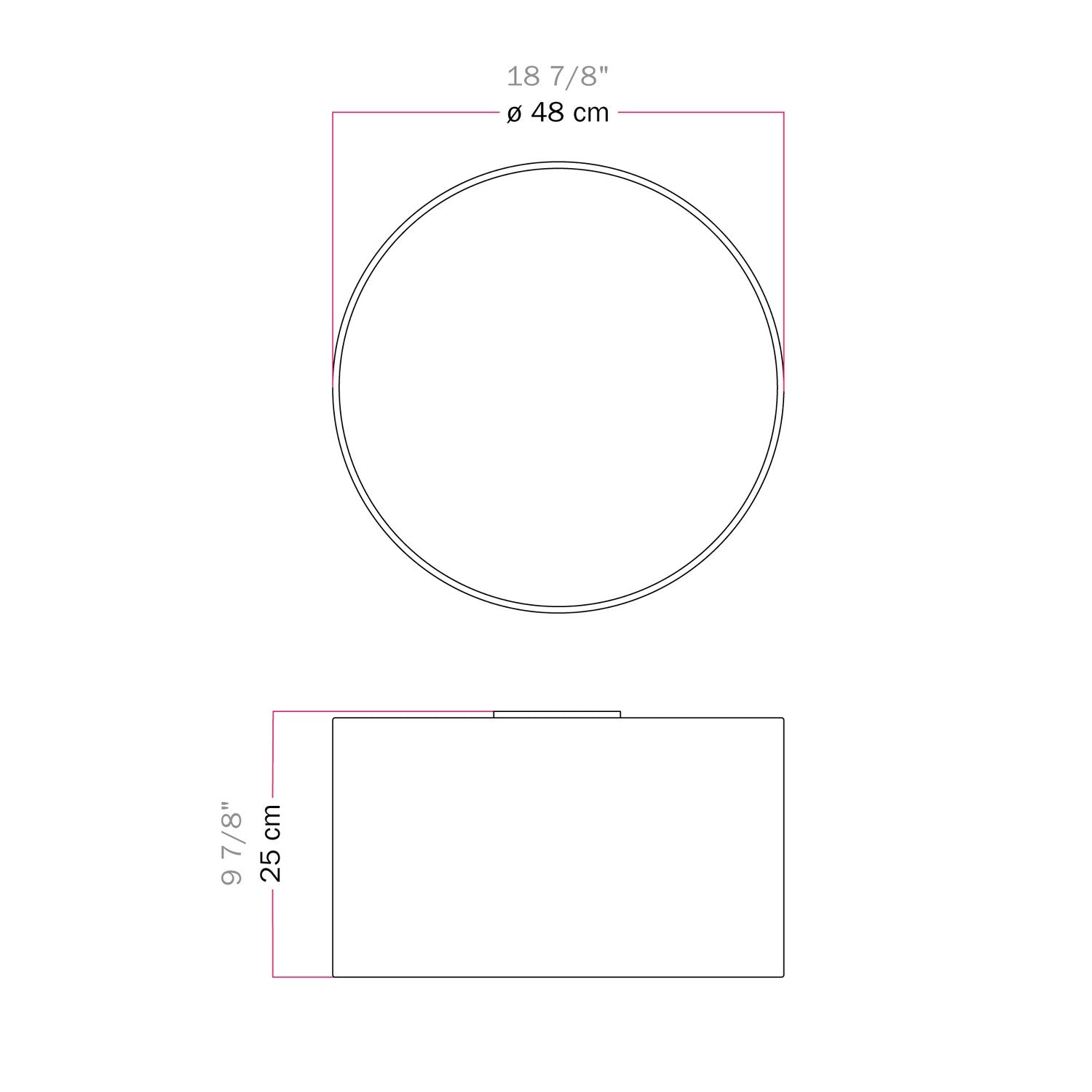Plafoniera in tessuto Medium - Made in Italy - Cinette Verde Pistacchio
