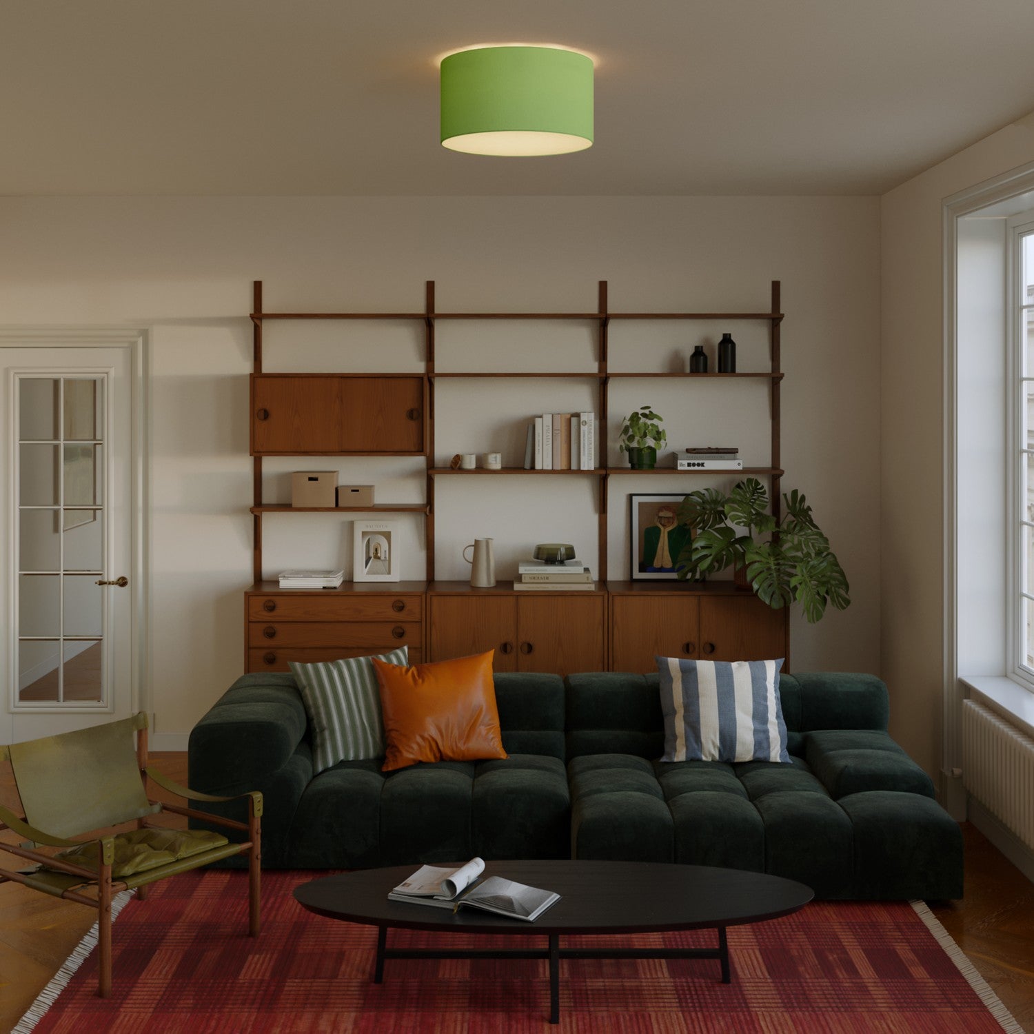 Plafoniera in tessuto Medium - Made in Italy - Cinette Verde Pistacchio