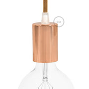 Kit portalampada E27 cilindrico in metallo - Rame Conico