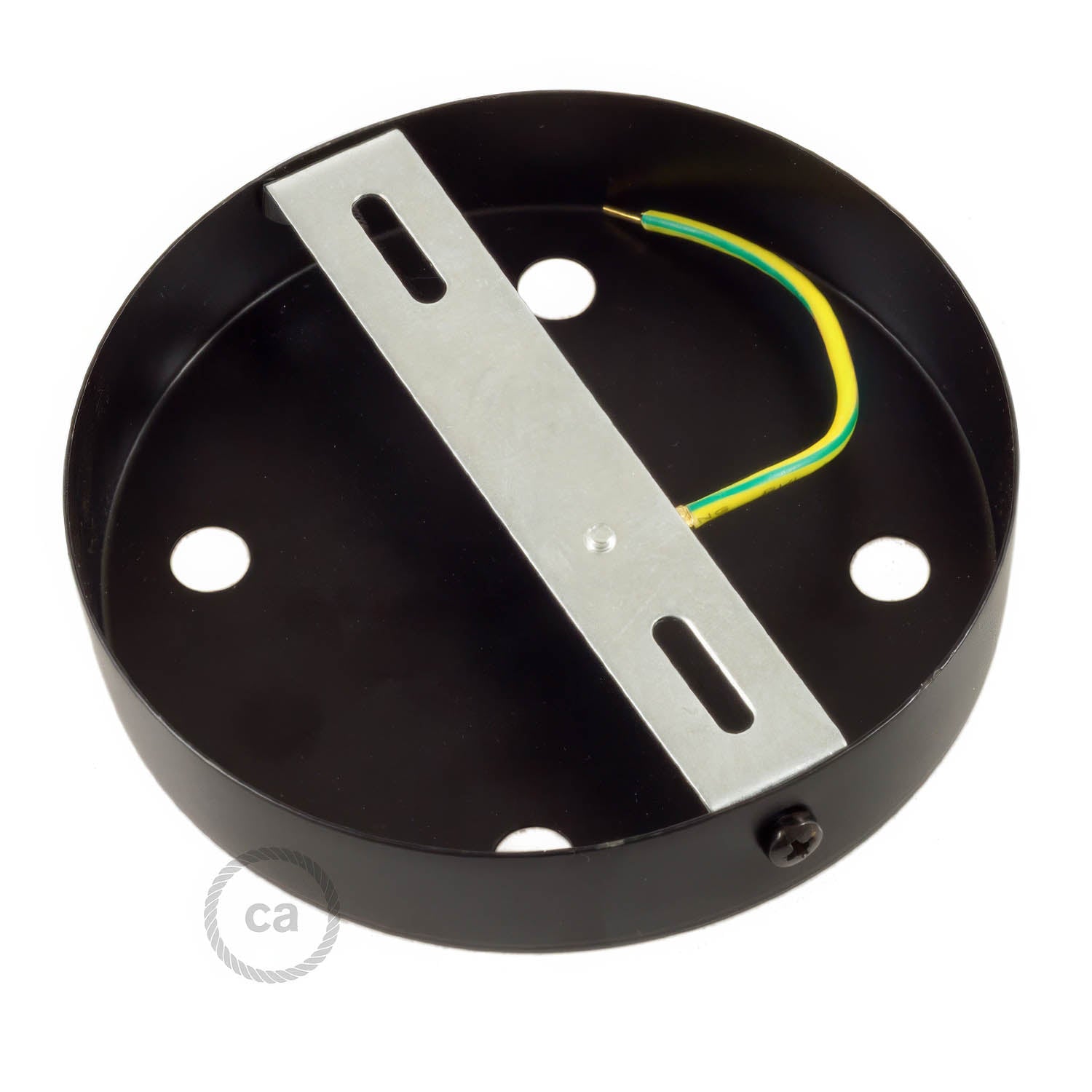 Kit rosone cilindrico in metallo a 4 fori - Nero Conico