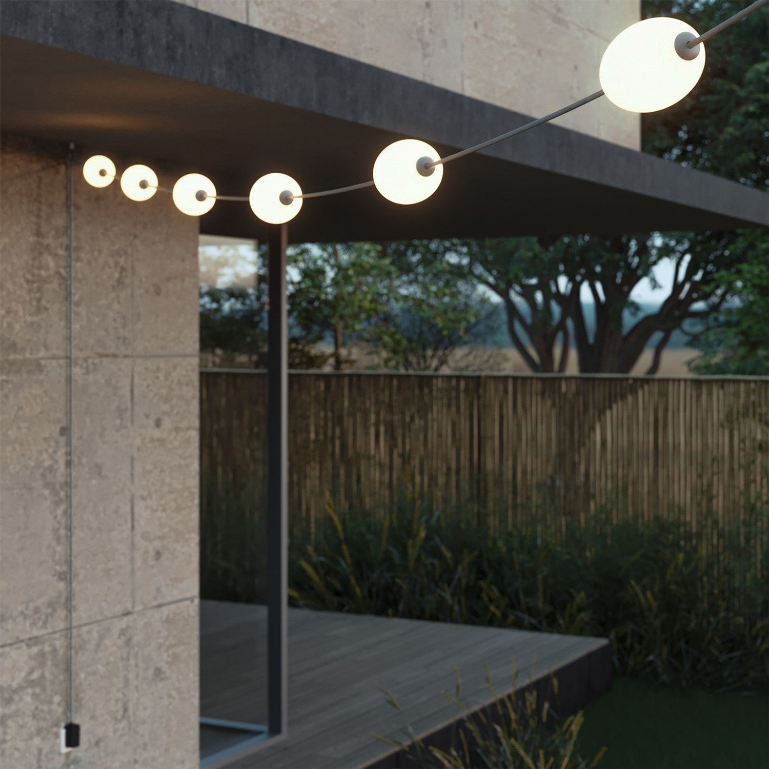 Catena luminosa 6 punti luce da esterno IP67 Grigio con spina UK - Marina6