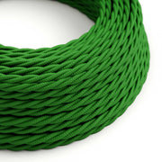 Cavo colorato in tessuto trecciato Verde Prato - L'Originale Creative Cables, per lampade e impianti a vista di design - TM06