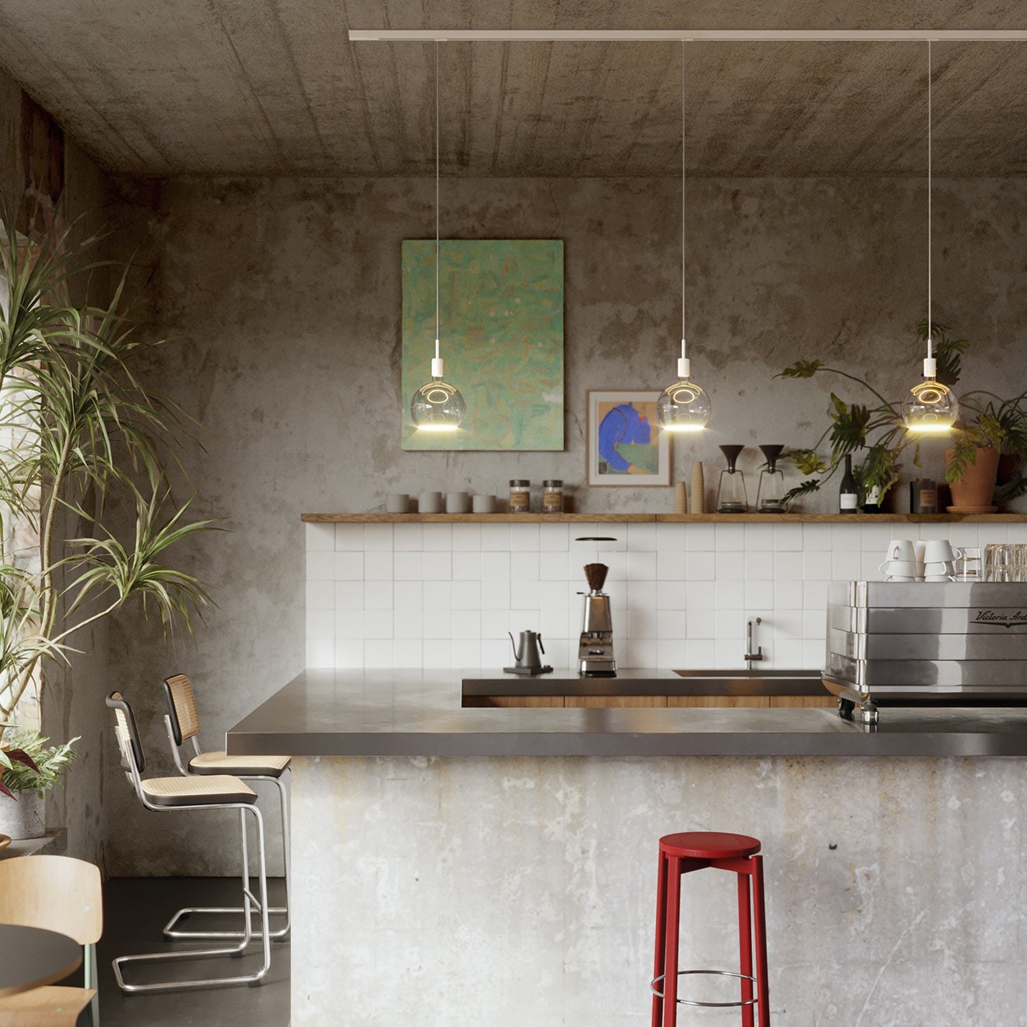 Adattatore Stucchi Bianco per binario trifase - per sospensione