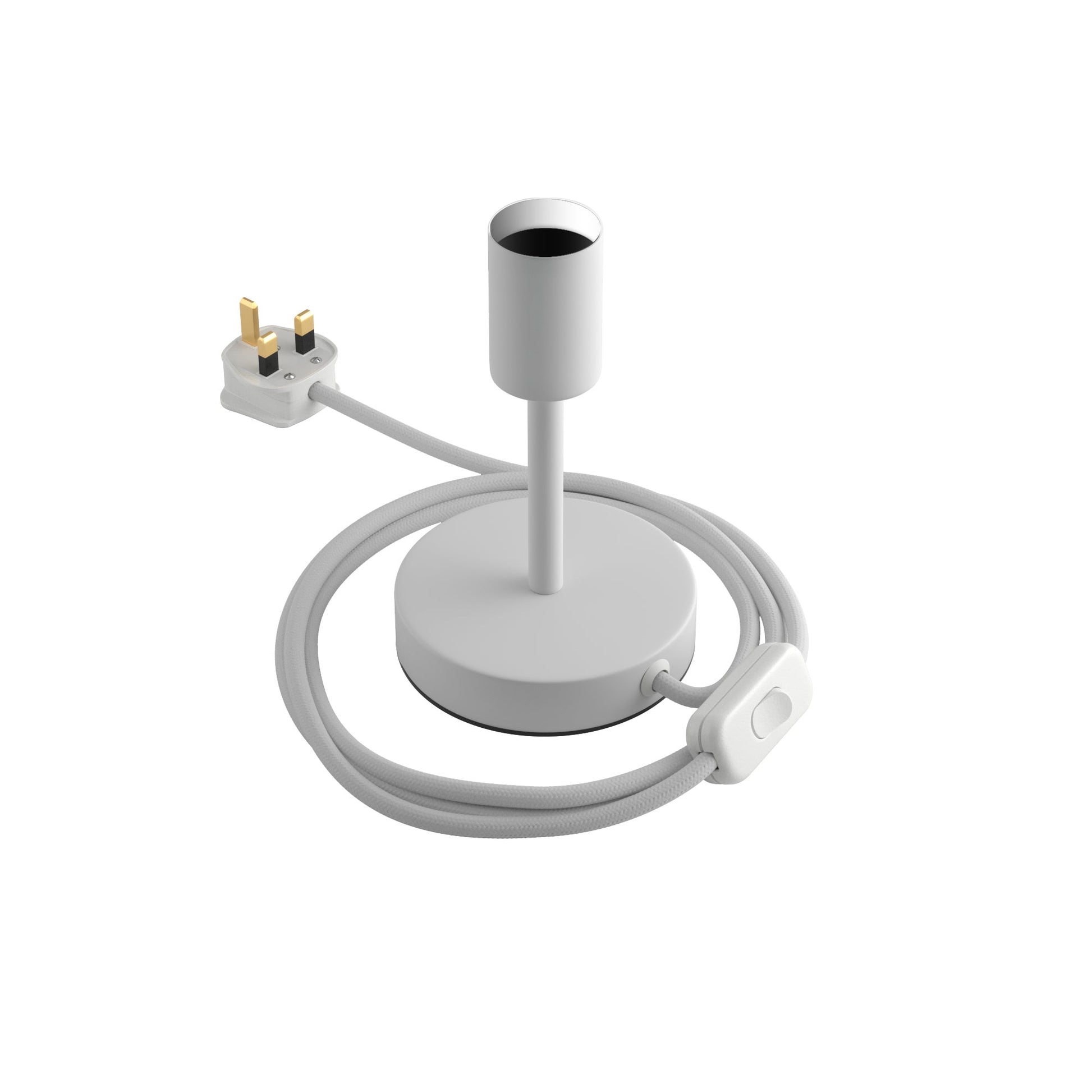 Alzaluce - Lampada da tavolo in metallo e spina UK - Bianco opaco 10 cm