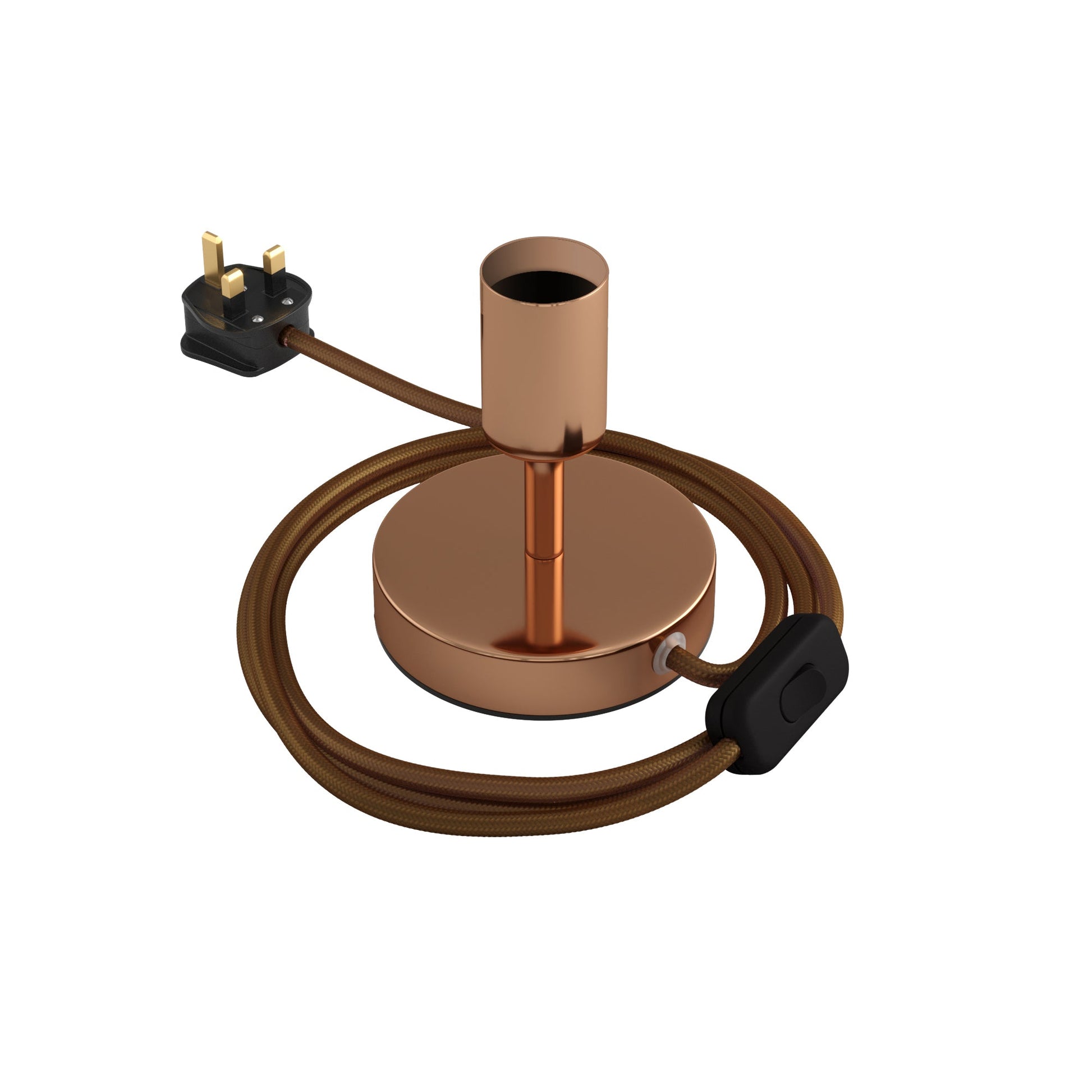 Alzaluce - Lampada da tavolo in metallo e spina UK - Rame 5 cm