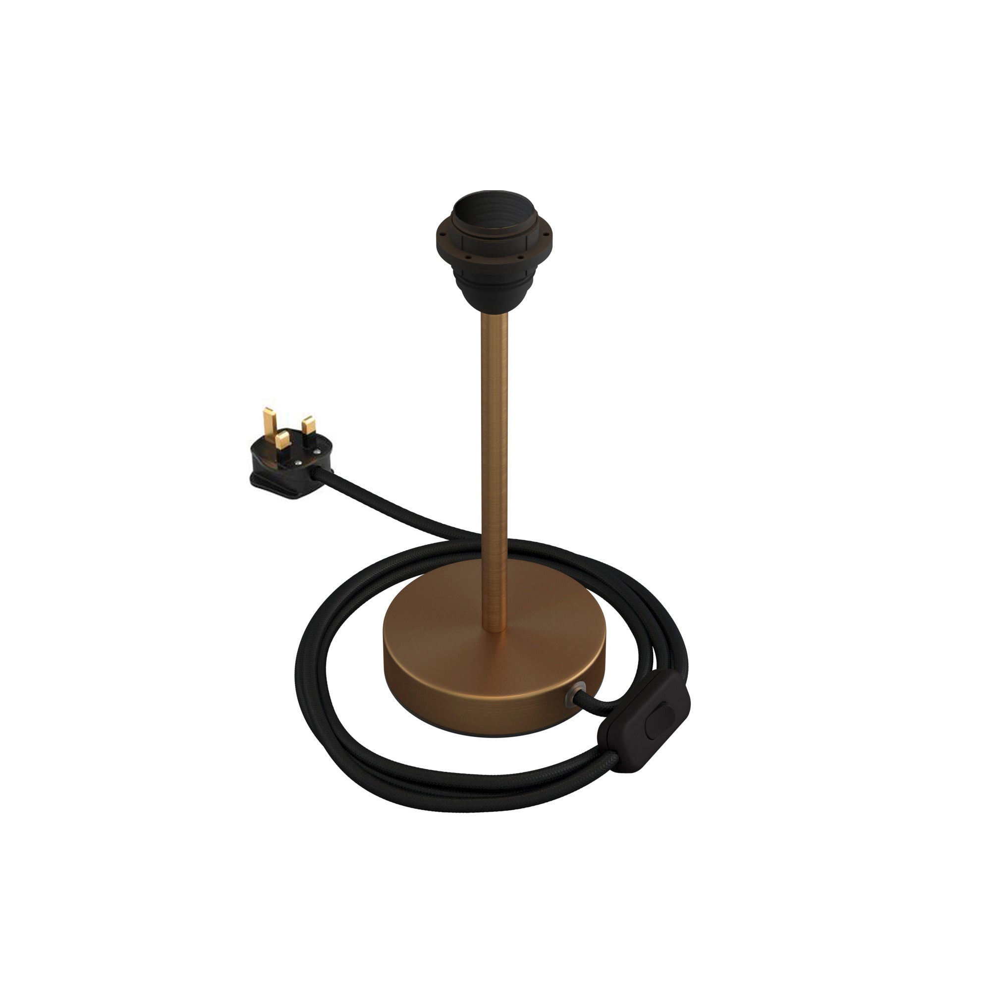 Alzaluce per paralume - Lampada da tavolo in metallo e spina UK - Bronzo satinato 20 cm