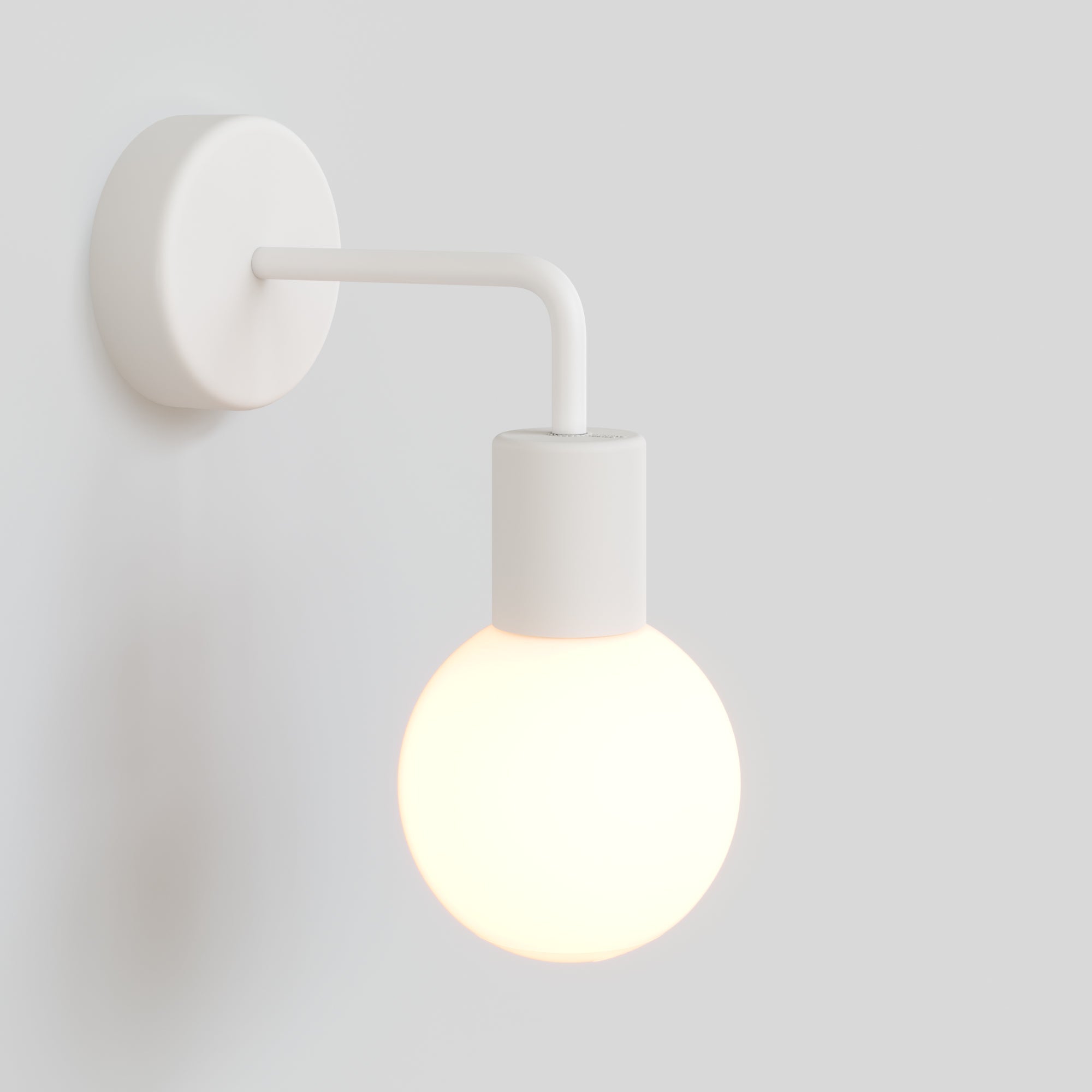 Applique da esterno Modulair IP65 con estensione a L e paralume a sfera infrangibile Unbreak-a-Ball - Bianco - Creative Cables