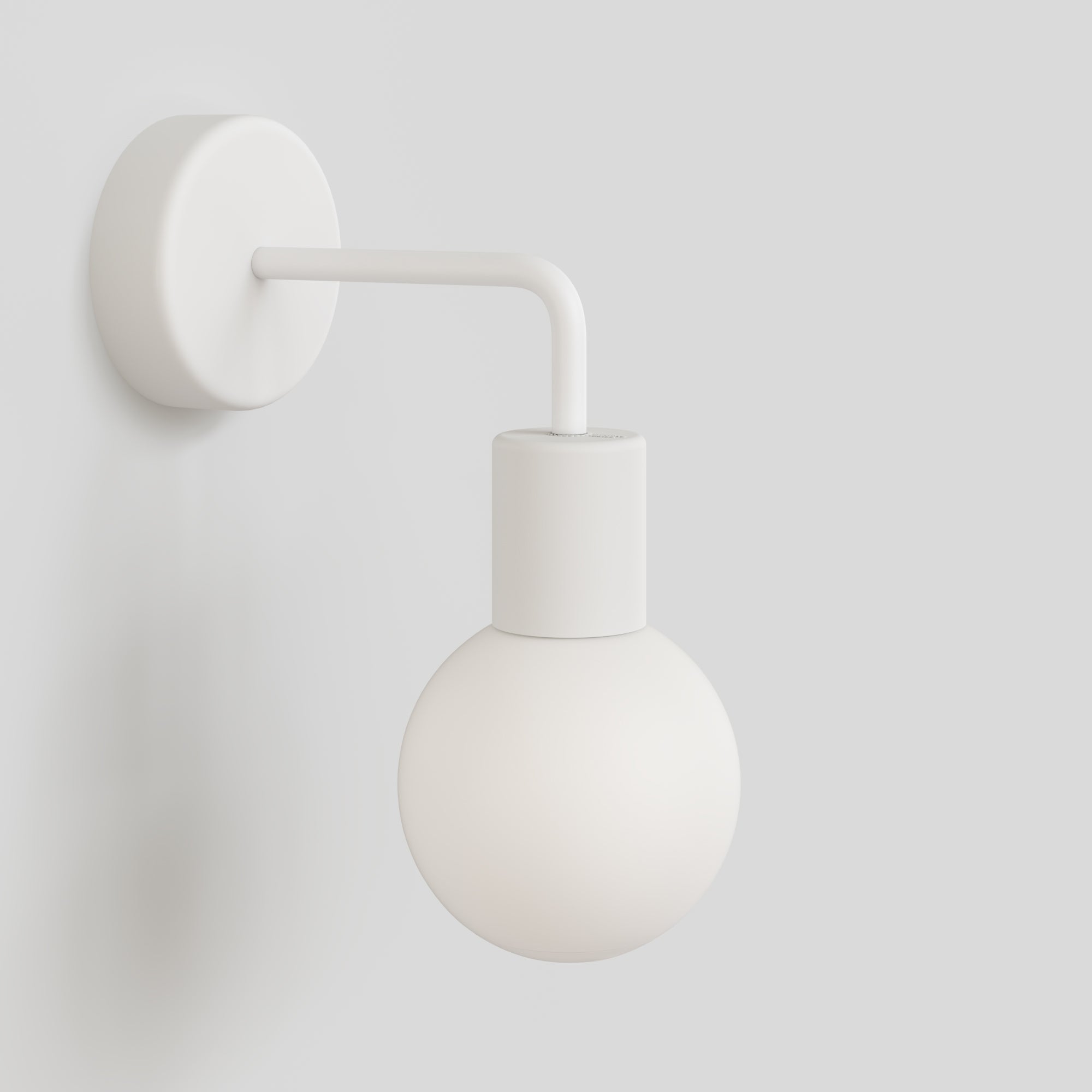 Applique da esterno Modulair IP65 con estensione a L e paralume a sfera infrangibile Unbreak-a-Ball - Bianco - Creative Cables
