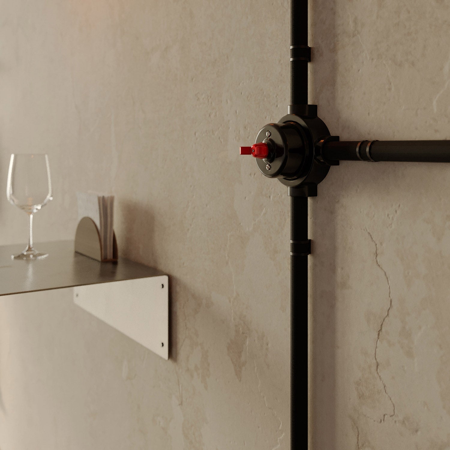 Base in porcellana nera per presa elettrica e interruttore/deviatore compatibile con Creative-Tubes - da 1 a 4 uscite 3