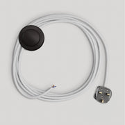 Cablaggio per lampada con cavo bianco in cotone 3 m e spina UK