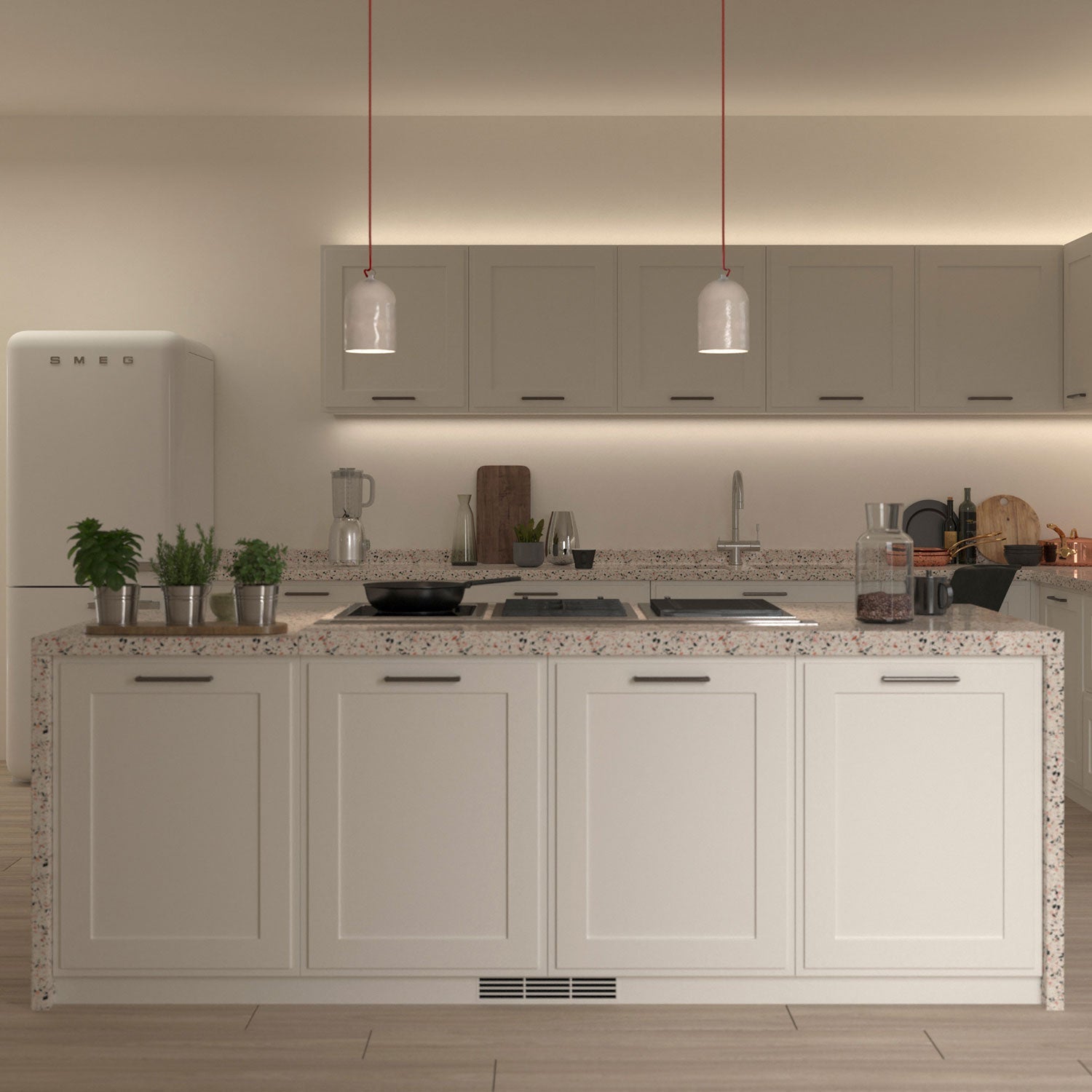 Campana Mini, paralume XS in ceramica per sospensione - Made in Italy - Bianco lucido