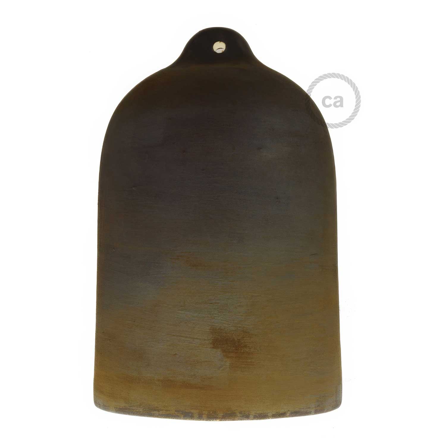 Campana, paralume XL in ceramica per sospensione - Made in Italy - Effetto corten