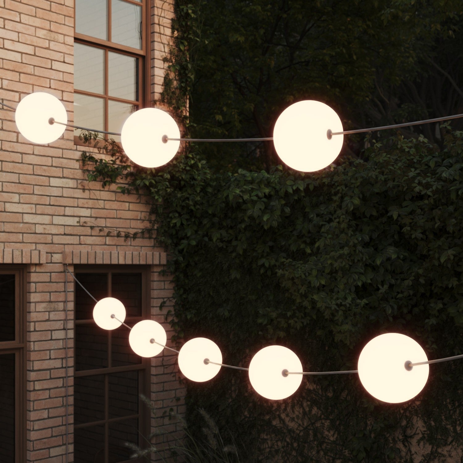 Catena luminosa 12 punti luce da esterno IP67 Grigio con spina UK - Marina12 Cherry