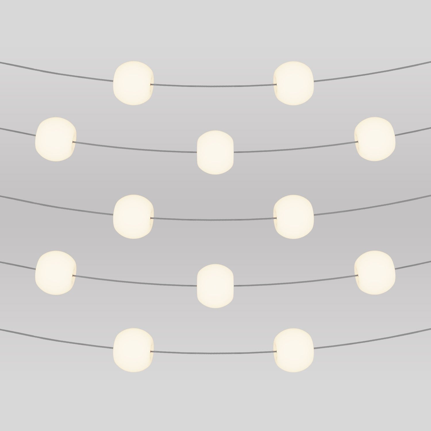 Catena luminosa 12 punti luce da esterno IP67 Grigio con spina UK - Marina12 Cherry