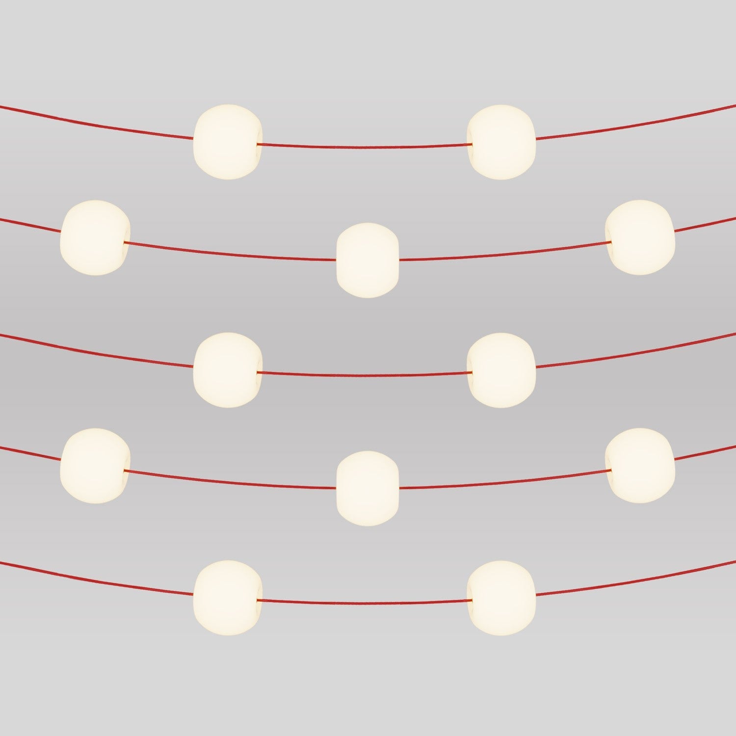 Catena luminosa 12 punti luce da esterno IP67 Rosso Stella Marina con spina UK - Marina12 Cherry