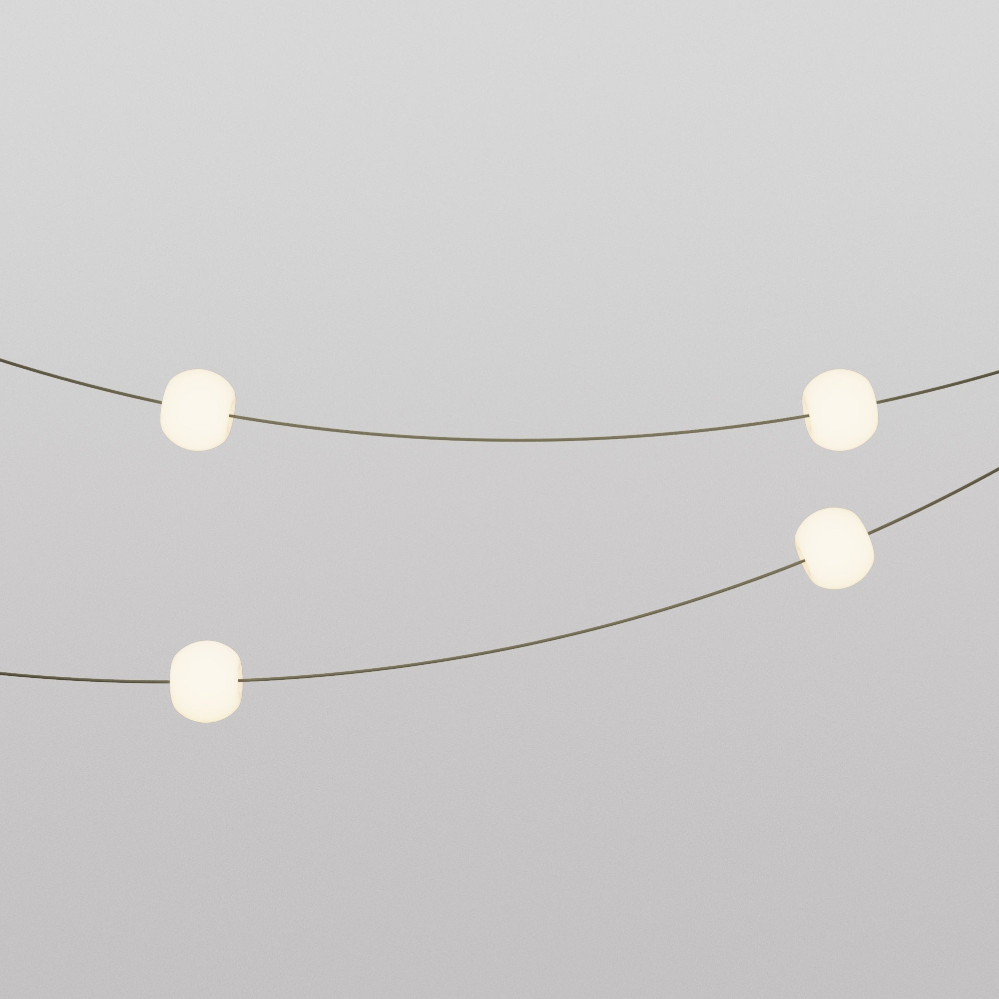 Catena luminosa 4 punti luce da esterno IP67 Verde Oliva con spina UK - Marina4 Cherry 140 cm