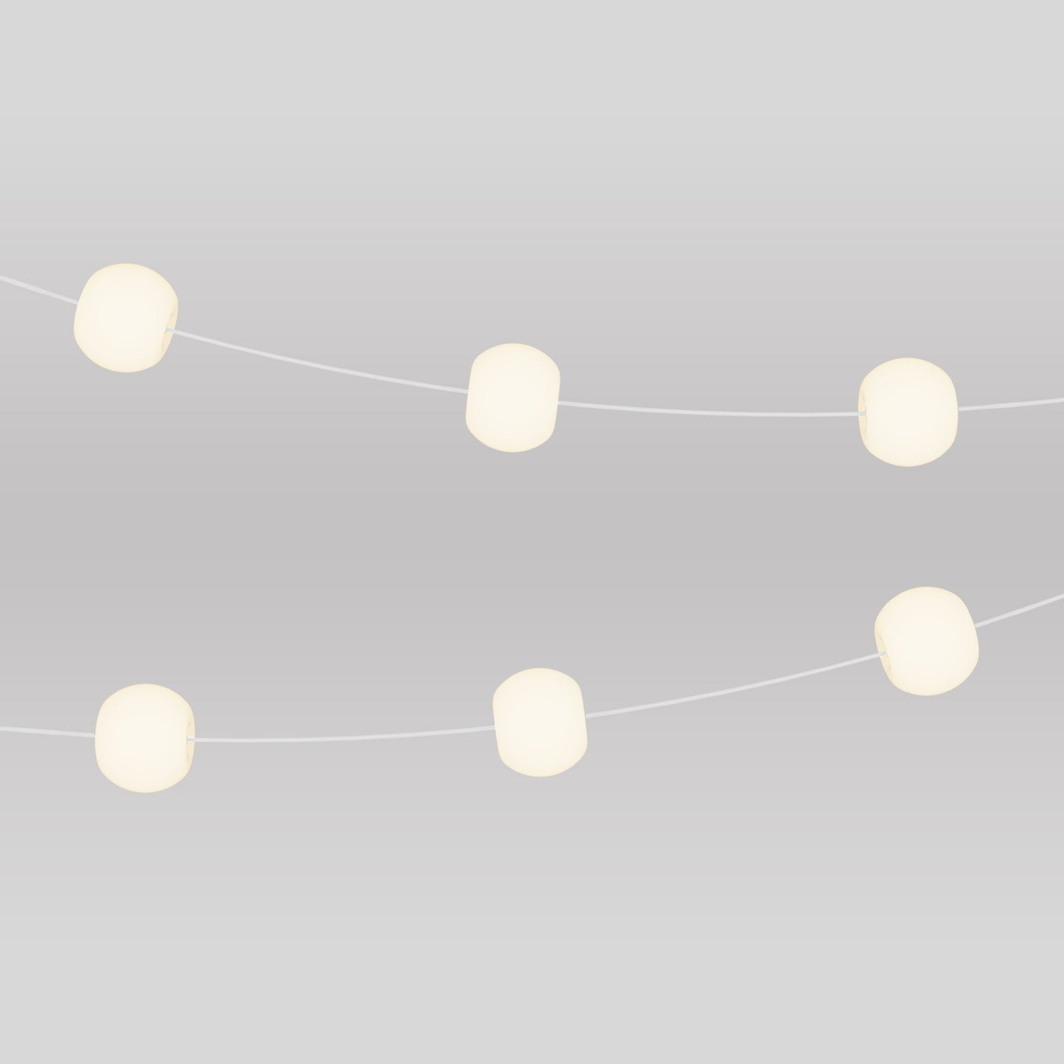 Catena luminosa 6 punti luce da esterno IP67 Bianco Sabbia con spina UK - Marina6 Cherry