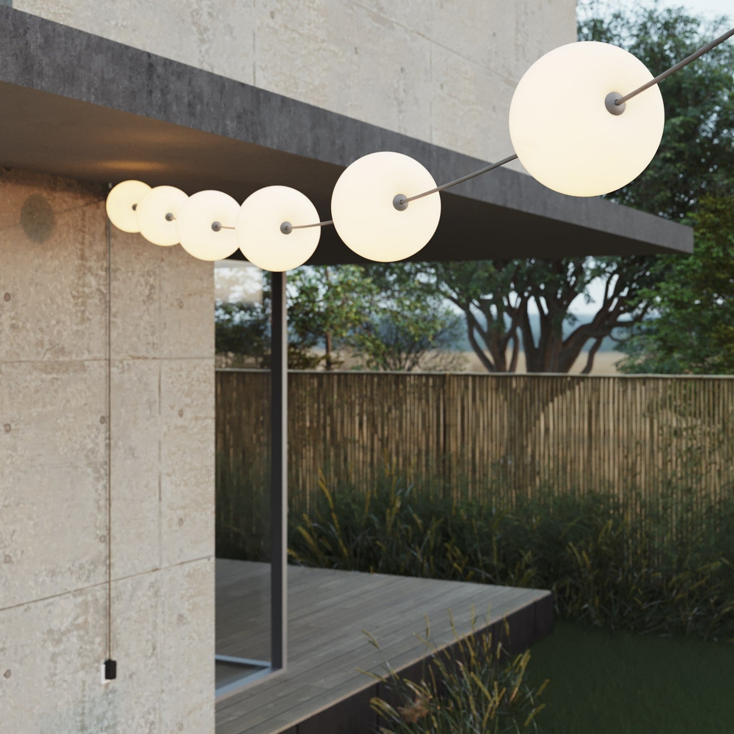 Catena luminosa 6 punti luce da esterno IP67 Grigio con spina UK - Marina6 Cherry 70 cm
