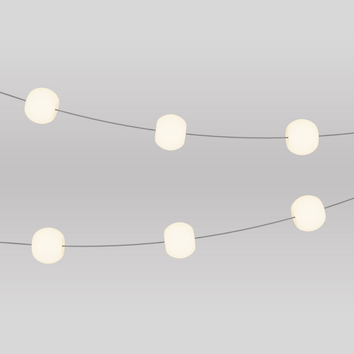 Catena luminosa 6 punti luce da esterno IP67 Grigio con spina UK - Marina6 Cherry