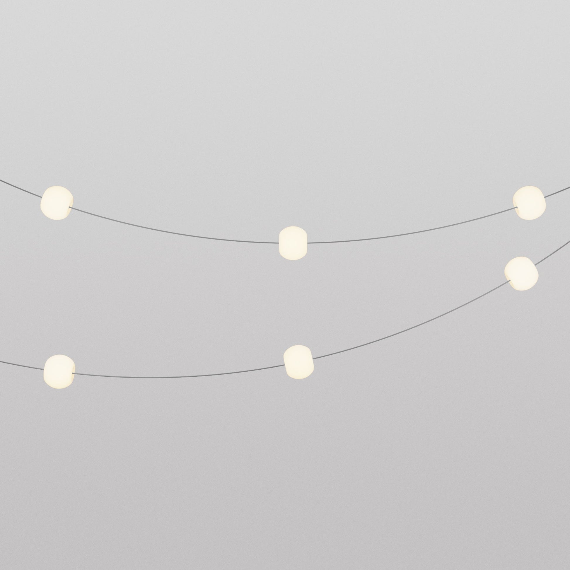 Catena luminosa 6 punti luce da esterno IP67 Grigio con spina UK - Marina6 Cherry 140 cm