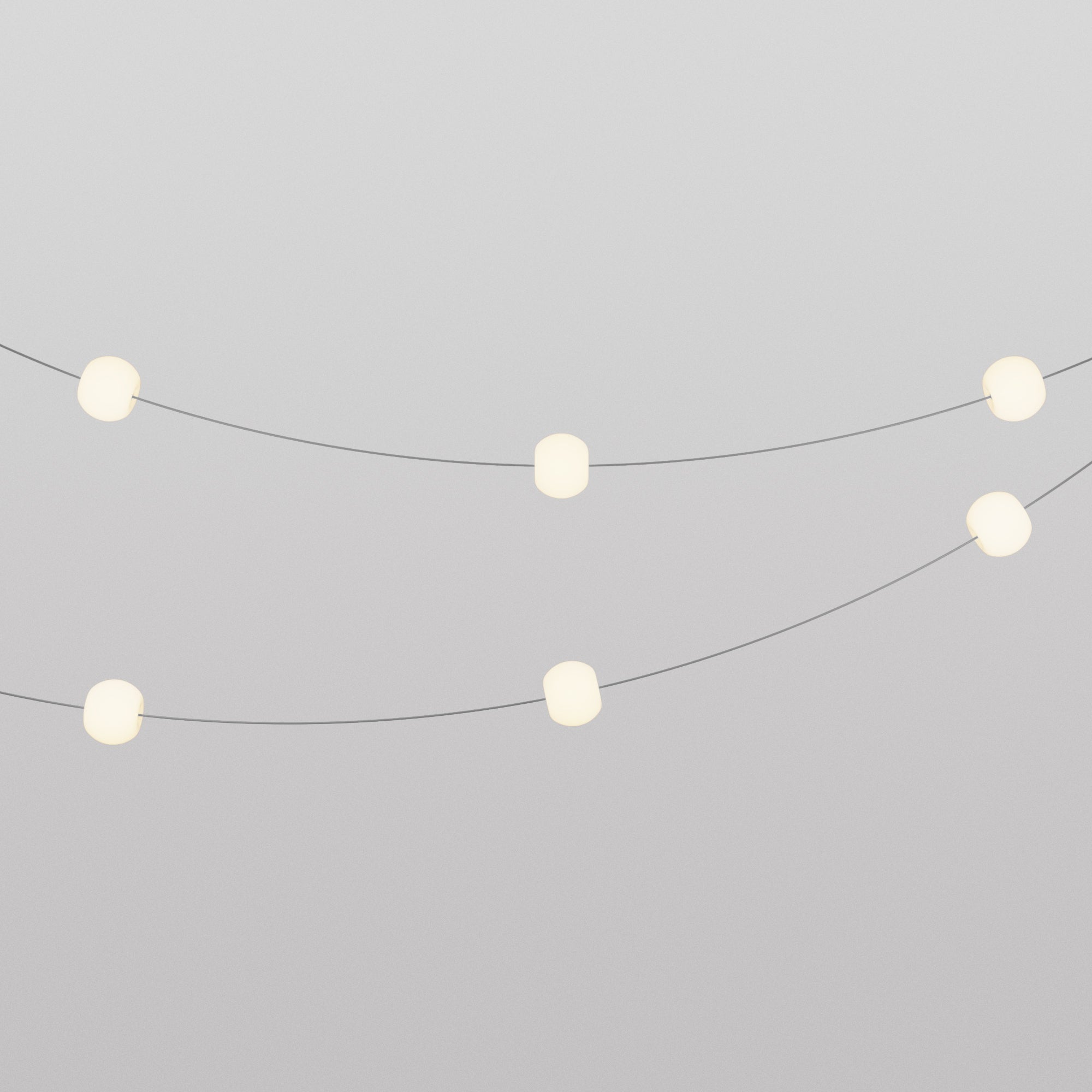 Catena luminosa 6 punti luce da esterno IP67 Grigio con spina UK - Marina6 Cherry 140 cm