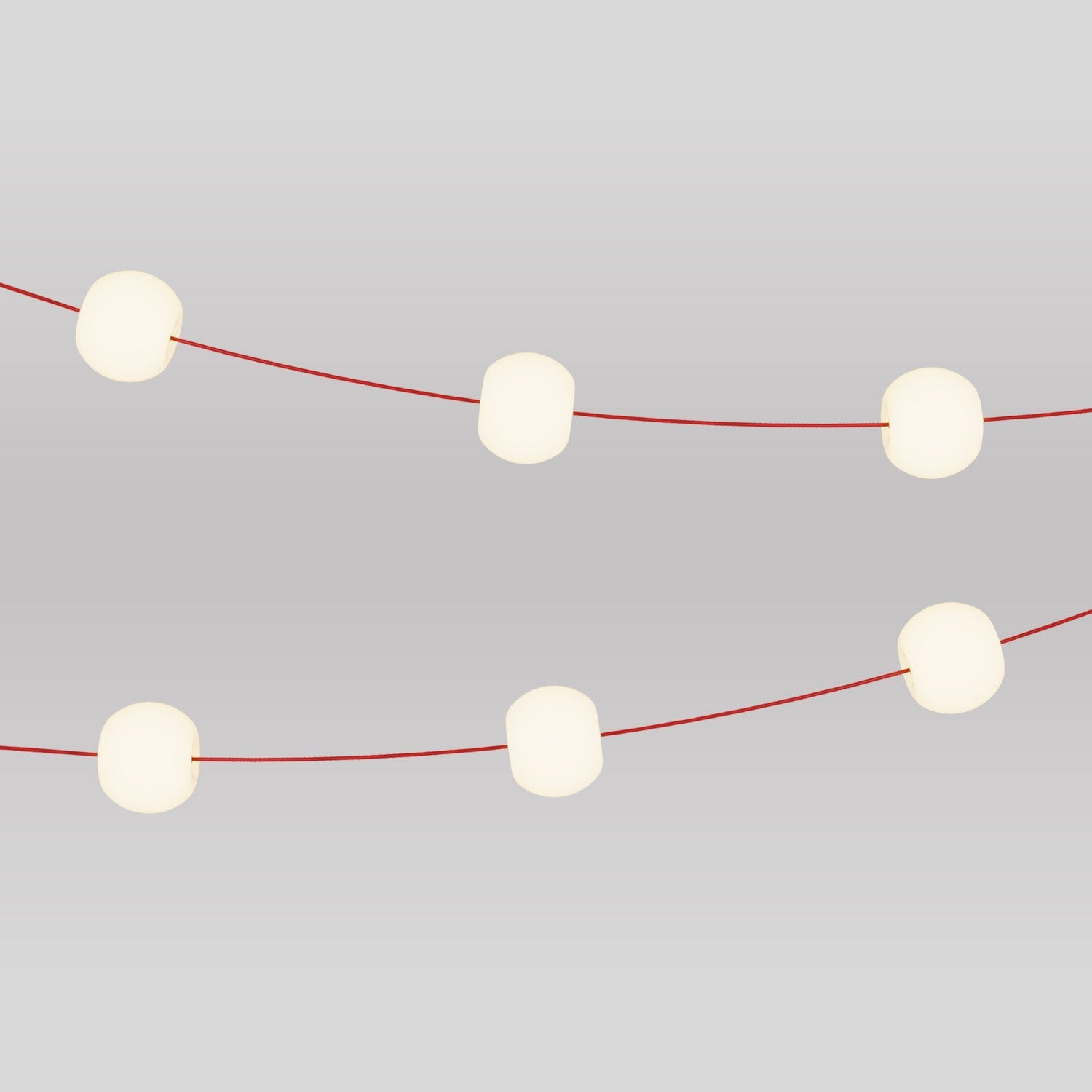 Catena luminosa 6 punti luce da esterno IP67 Rosso Stella Marina con spina UK - Marina6 Cherry