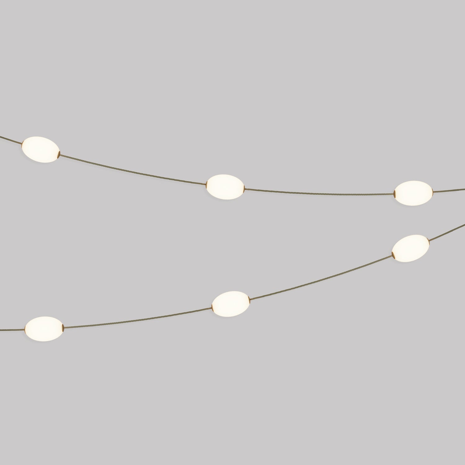 Catena luminosa 6 punti luce da esterno IP67 Verde oliva con spina UK - Marina6 - Creative Cables