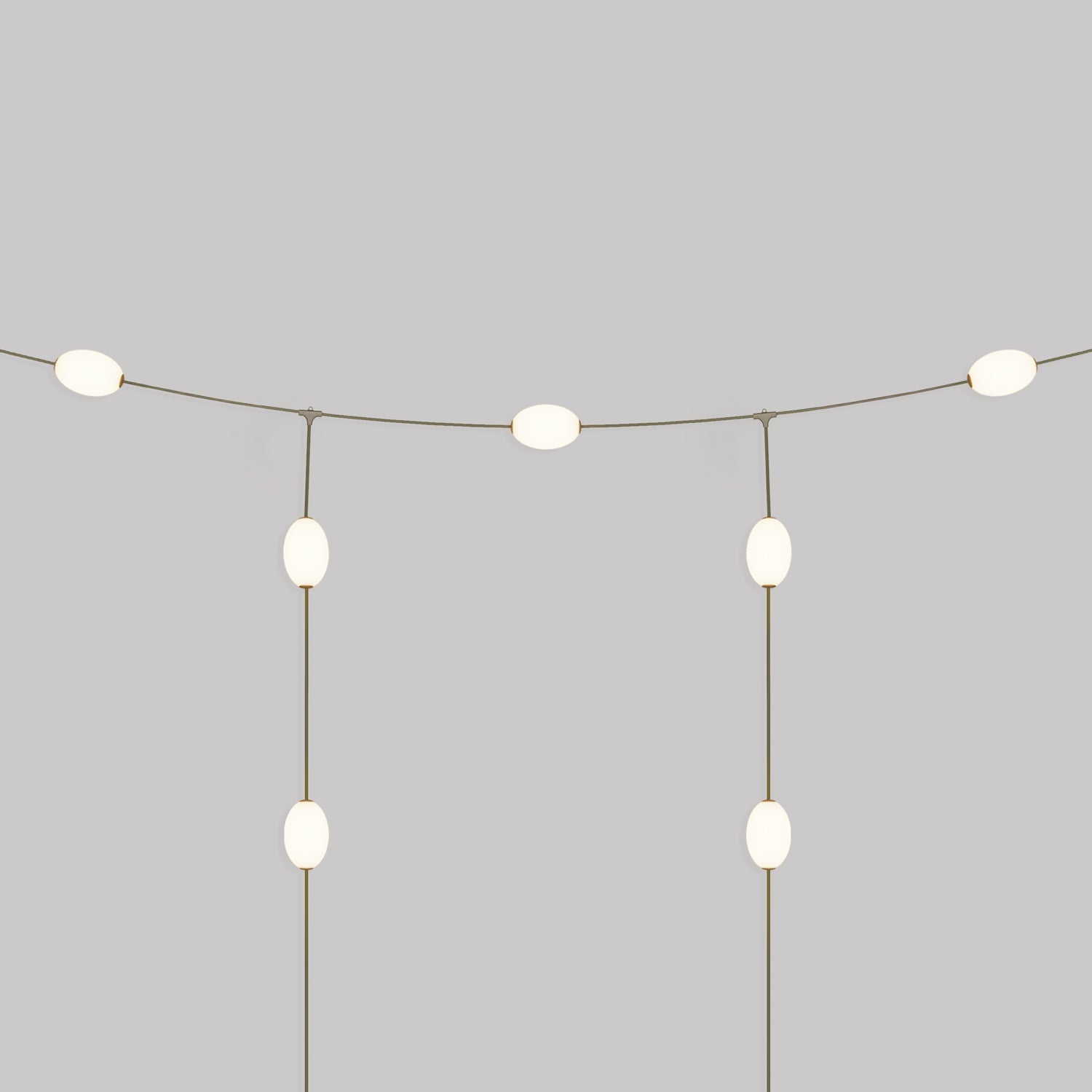 Catena luminosa reticolare 7 punti luce da esterno IP67 Verde oliva con spina UK - Marina GRID - Creative Cables