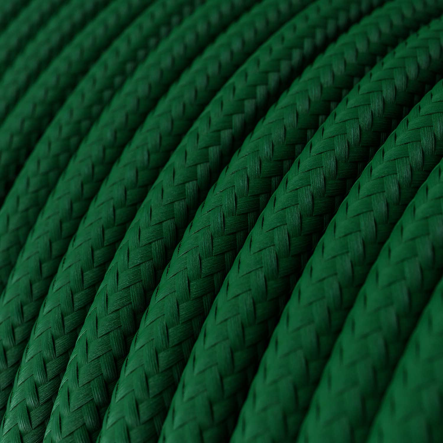 Cavo colorato in tessuto Verde Bosco - L'Originale Creative Cables, per impianti a vista di design - RM21 - Creative Cables