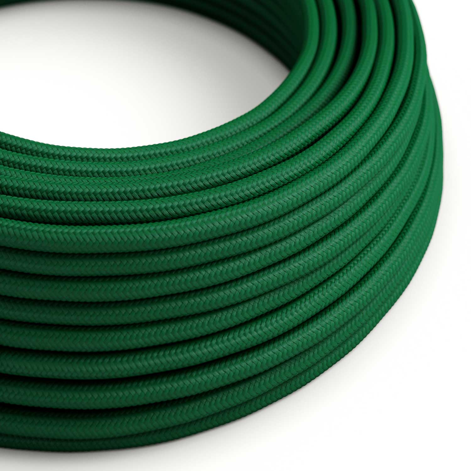 Cavo colorato in tessuto Verde Bosco - L'Originale Creative Cables, per impianti a vista di design - RM21 - Creative Cables