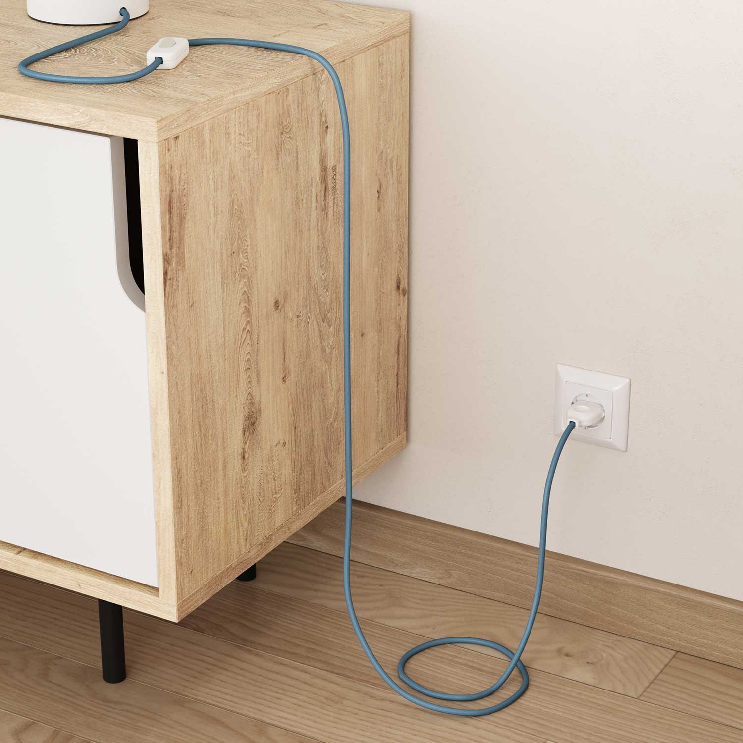 Cavo elettrico colorato Azzurro Baby - L'Originale Creative Cables, per lampade dai toni pastello - RM17