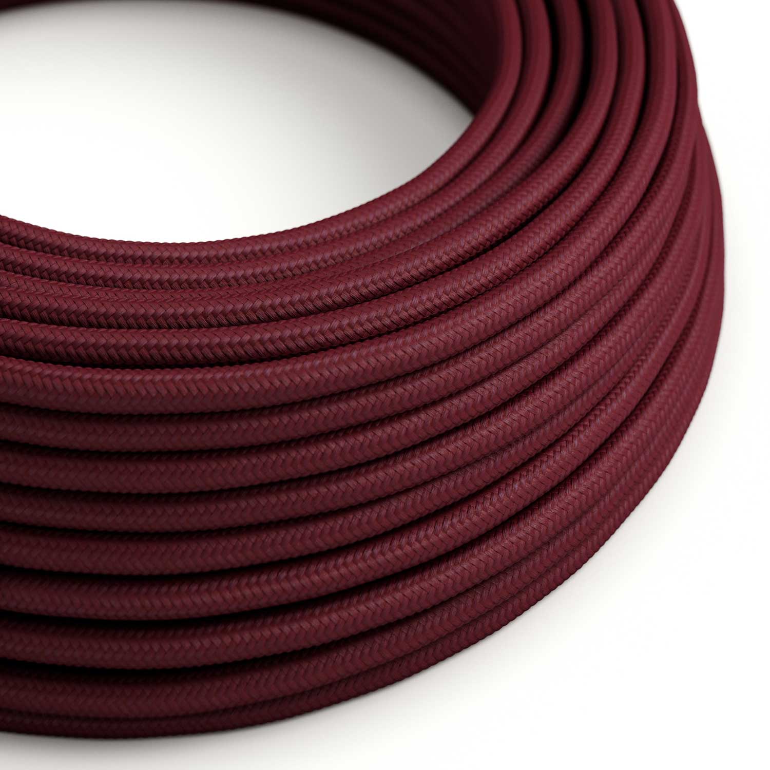 Cavo elettrico in tessuto Bordeaux - L'Originale Creative Cables, per lampade e lampadari - RM19 - Creative Cables