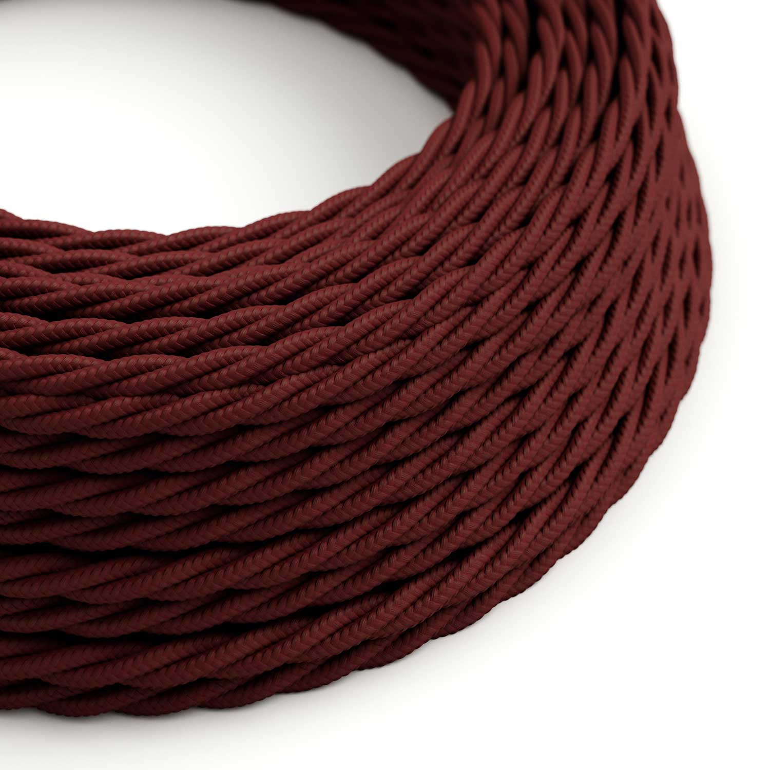 Cavo elettrico trecciato color Bordeaux lucido - L'Originale Creative Cables, perfetto per le tue decorazioni luminose - TM19