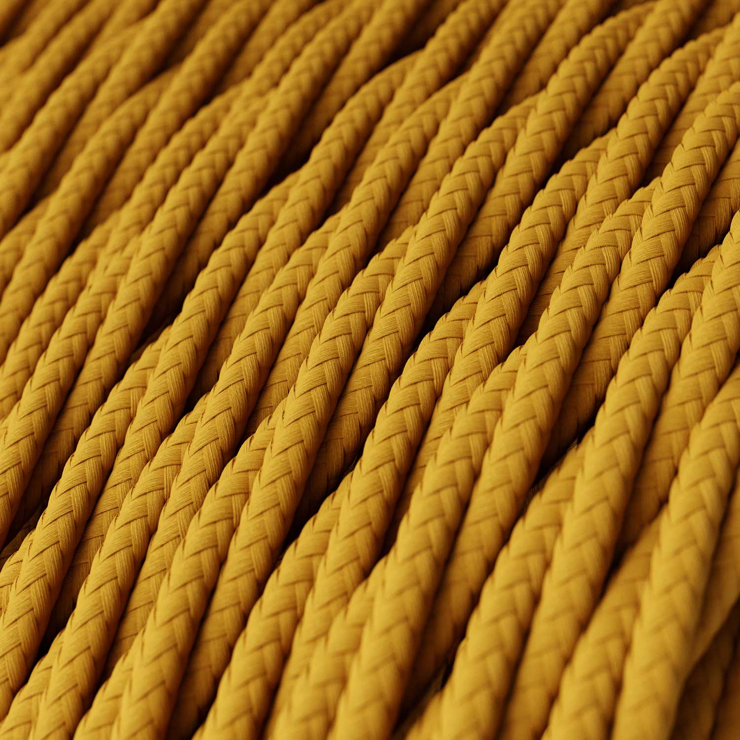 Cavo elettrico trecciato color Giallo Senape - L'Originale Creative Cables, progettato valorizzare i tuoi lampadari - TM25 - Creative Cables
