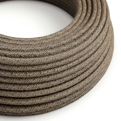 UV resistant outdoor round electric cable covered in natural linen Brown SN04 - compatible with Eiva Outdoor IP65