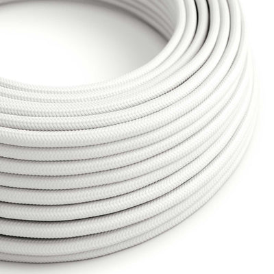 UV resistant round outdoor electric cable covered in White SM01 fabric - compatible with Eiva Outdoor IP65