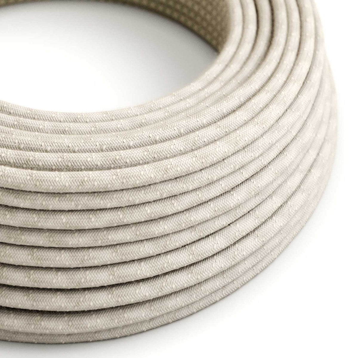 White Melange linen textile cable, round 2x0.75mm / 3x0.75mm – Creative ...