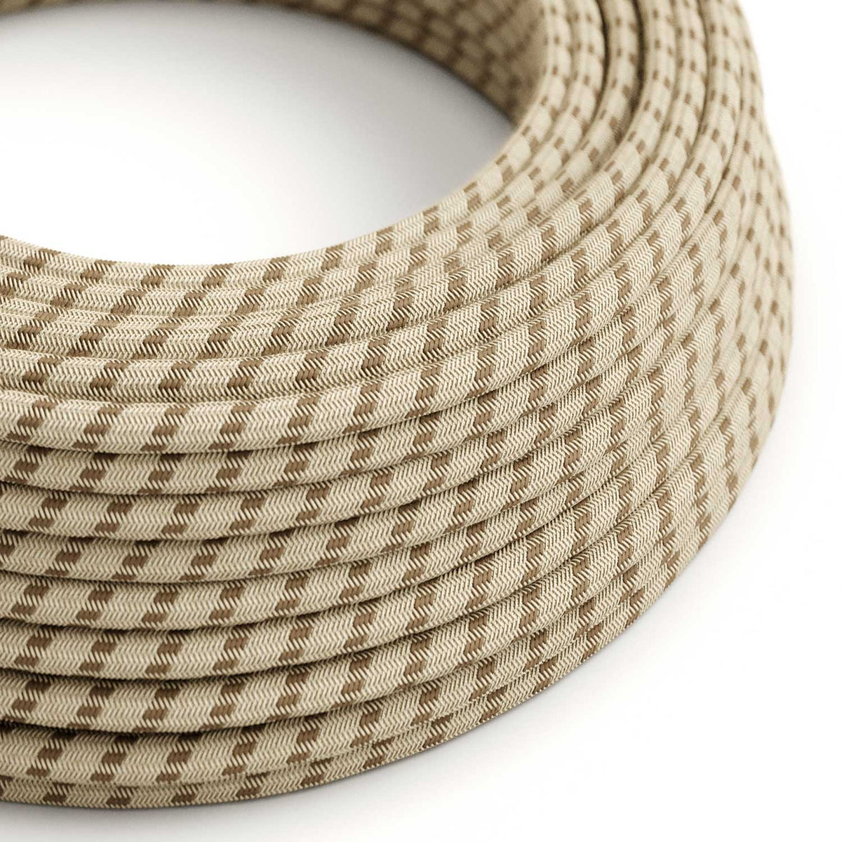 Corteccia and Beige Stripes fabric Cable – Creative Cables