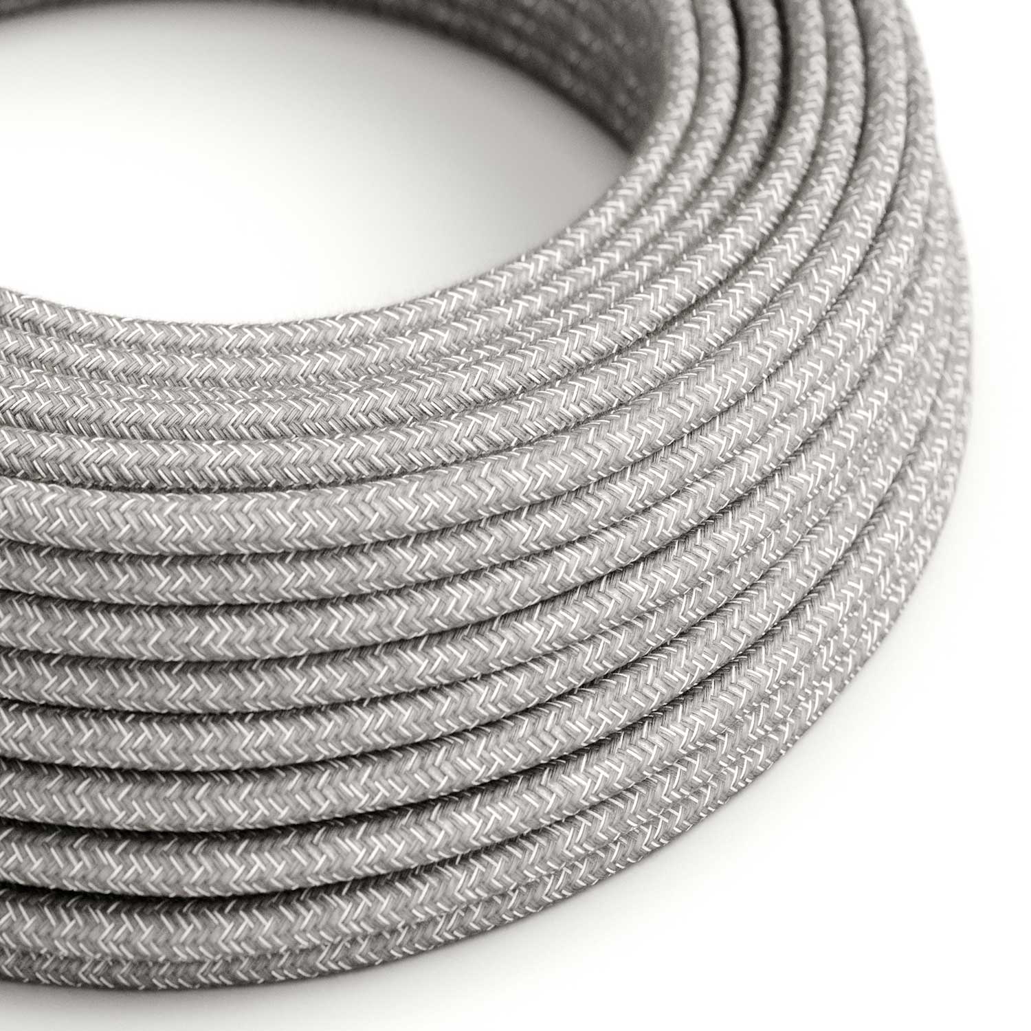 Cavo tessile Grigio Melange in lino - L'Originale Creative - Cables - RN02 rotondo 2x0,75mm / 3x0,75mm - Creative Cables