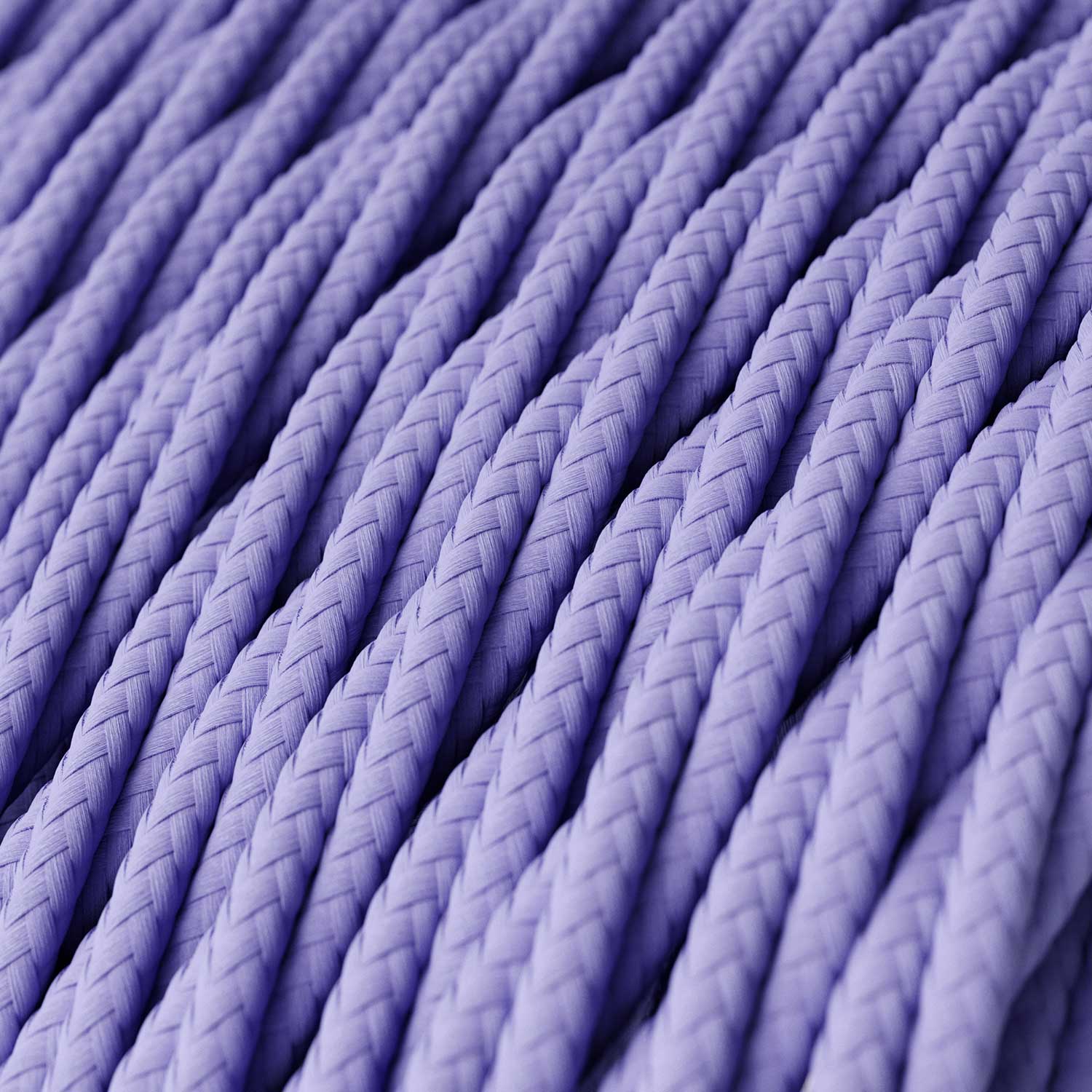 Cavo tessile per illuminazione Lavanda trecciato - L'Originale Creative Cables, per valorizzare lampade e lampadari - TM07